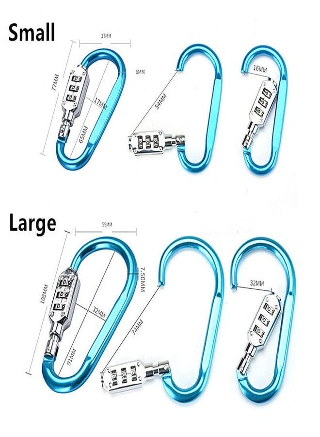 VIVITO Carabiner Hook Lock with 3 Digits Combination Lock | Resettable Code | Anti-Theft Padlock | Multi Color by VIVITO (Silver) - Image 5